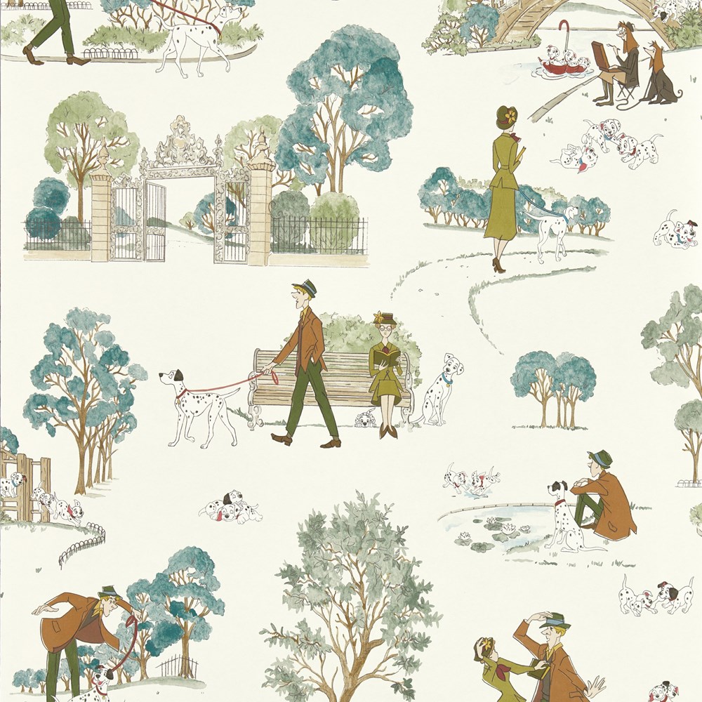 101 Dalmatians Wallpaper 217290 by Disney Home x Sanderson in Breeze Blue